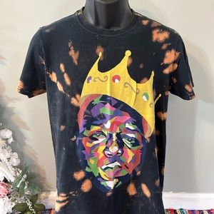 Notorious BIG Tie Dye Rap Tee Shirt Colorblock Black Small
